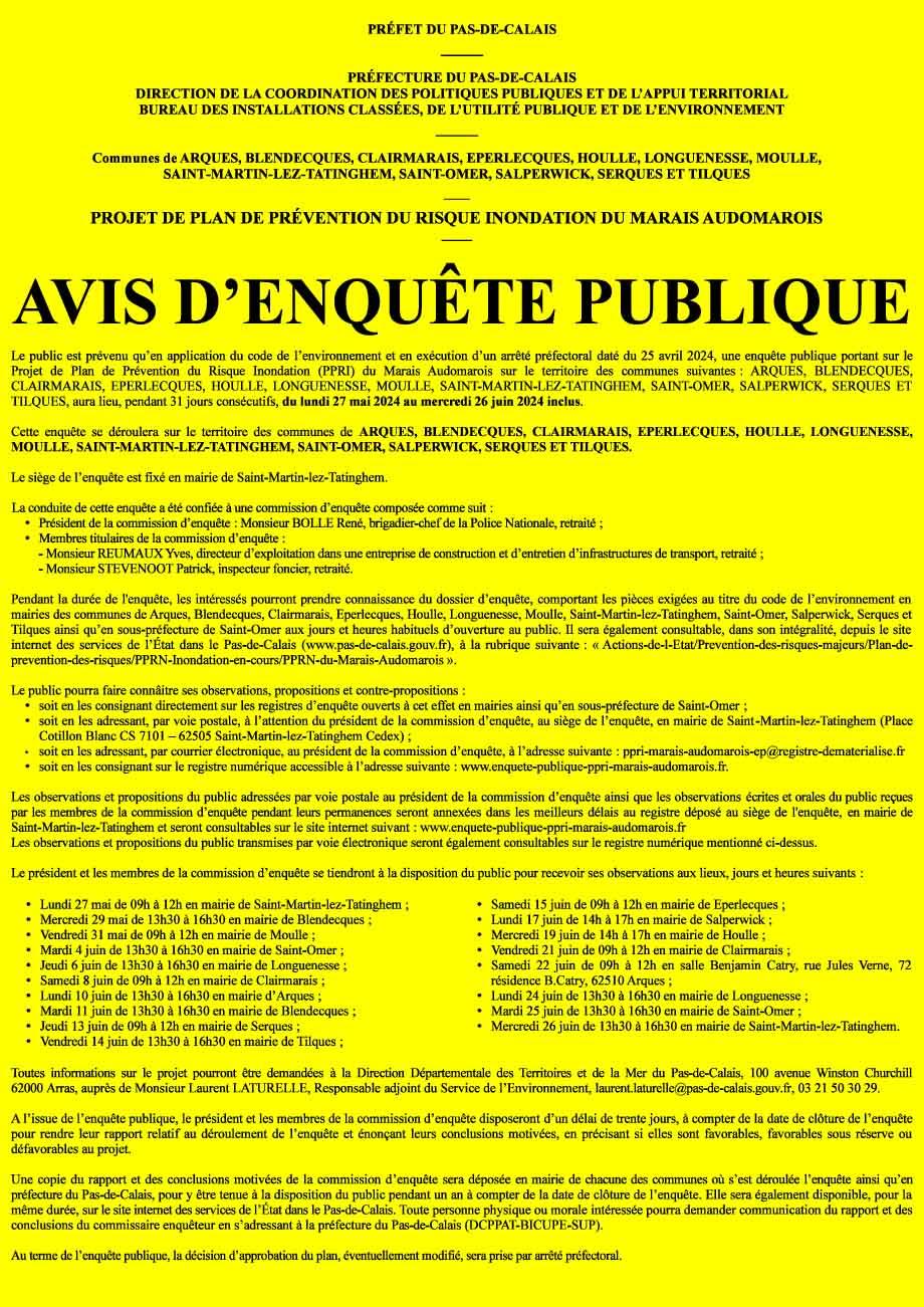 Ppri avis d enquete publique